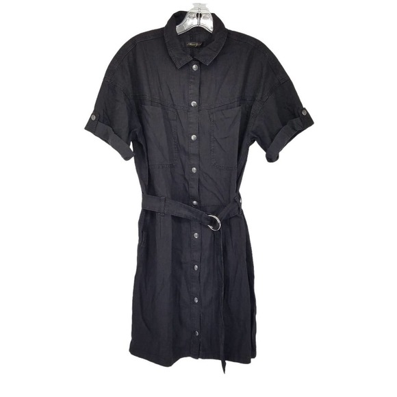 Mavi Gold Avery Button Down Collared Dress in Black Size Small NEW WITH TAGS - Picture 1 of 6